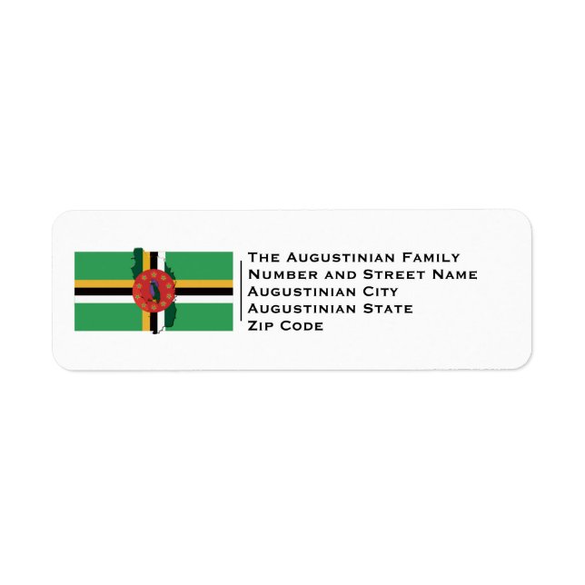 Etiqueta Patriótico | BANDERA DE DOMINICA (Frente)
