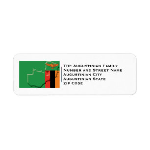 Etiqueta Patriótico BANDERA DE ZAMBIA