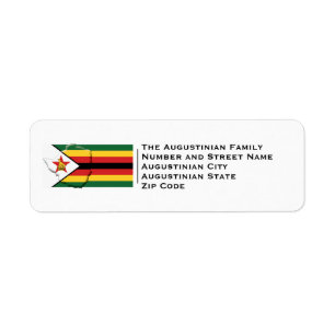 Etiqueta Patriótico   BANDERA DE ZIMBABWE