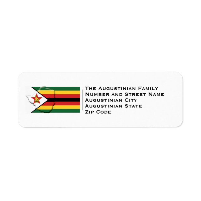 Etiqueta Patriótico | BANDERA DE ZIMBABWE (Frente)