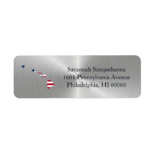 Etiqueta Patriótico de Bandera Americana Plata Hawaii