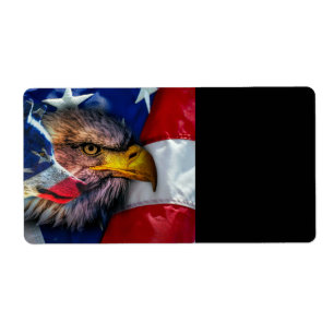 Etiqueta Patriótico de la bandera del lobo del águila del á