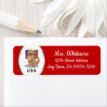 Patriótico del perro recuperador de oro de la band