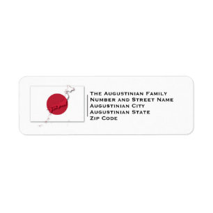 Etiqueta Patriótico   HINOMARU   BANDERA DE JAPÓN