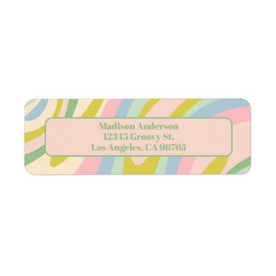 Etiqueta Patrón abstracto de bucles ondulados Pastel