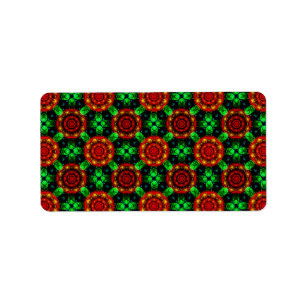 Etiqueta Patrón abstracto elegante boho moderno floral #504
