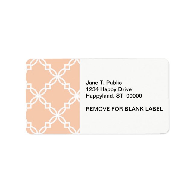 Etiqueta Patrón Apricot Gran Fancy Quatrefoil (Frente)