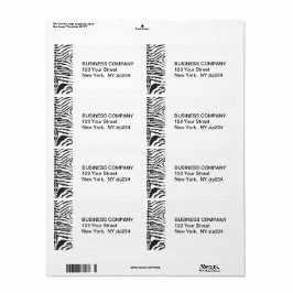 Etiqueta Patrón blanco negro animal Stripes de cebra modern