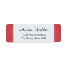 Etiqueta Patrón clásico -rojo de Crimson- Personalizado
