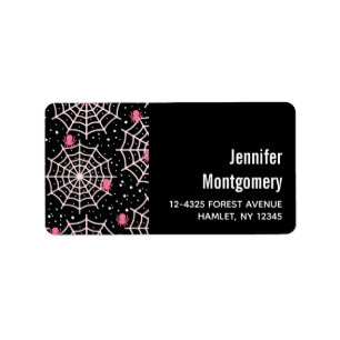 Etiqueta Patrón Cobwebs y Spiders de Halloween
