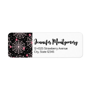 Etiqueta Patrón Cobwebs y Spiders de Halloween