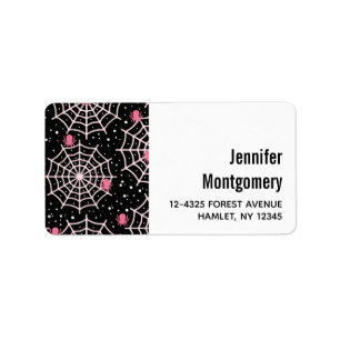 Etiqueta Patrón Cobwebs y Spiders de Halloween
