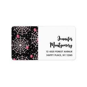 Etiqueta Patrón Cobwebs y Spiders de Halloween