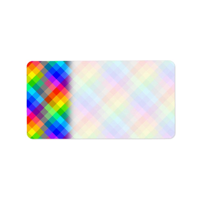 Etiqueta Patrón colorido. Colores arcoiris. (Frente)