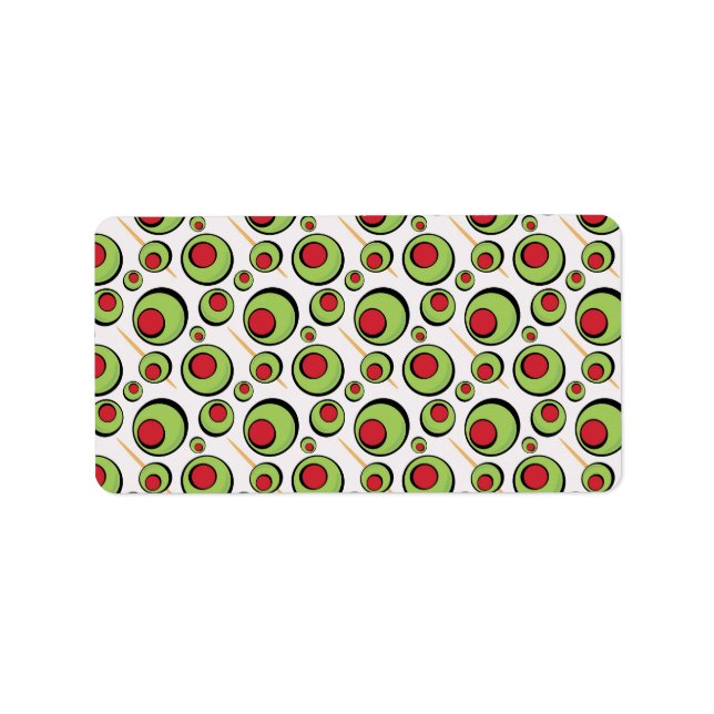 Etiqueta patrón de aceitunas verdes (Frente)