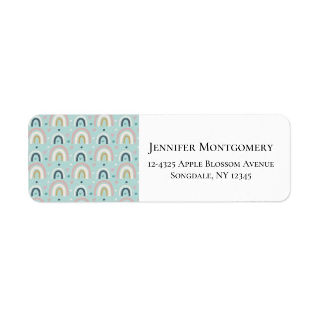Etiqueta Patrón de arcoíris caprichoso lindo (Frente)