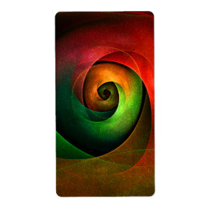 Etiqueta Patrón de arte abstracto moderno de floración verd