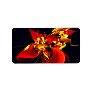 Etiqueta Patrón de arte abstracto moderno floral amarillo r