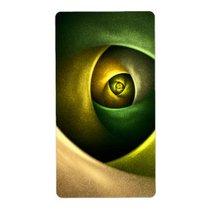 Etiqueta Patrón De Arte Abstracto Verde Floral Moderno De S