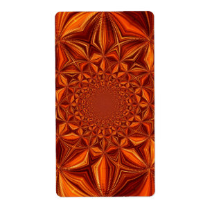 Etiqueta Patrón de arte digital rojo Kaleidoscope-67546