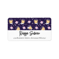 Patrón de astronautas de gatos gatitos