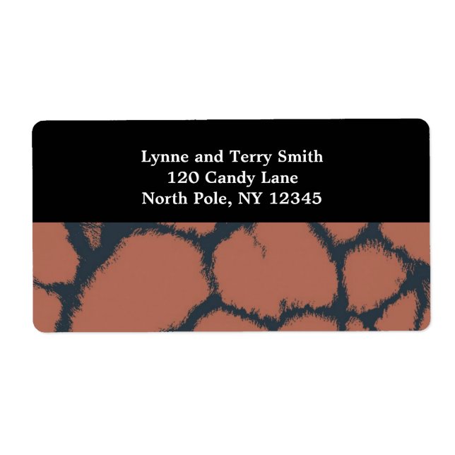 Etiqueta Patrón de avispones de jirafa marrón (Frente)