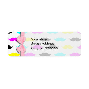Etiqueta Patrón de bigote hipster CMYK