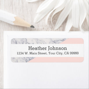 Etiqueta Patrón de bloques de color de mármol rosa