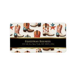 Etiqueta Patrón de botas de vaca