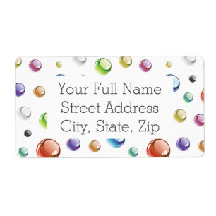 Etiqueta Patrón de burbujas de arco iris