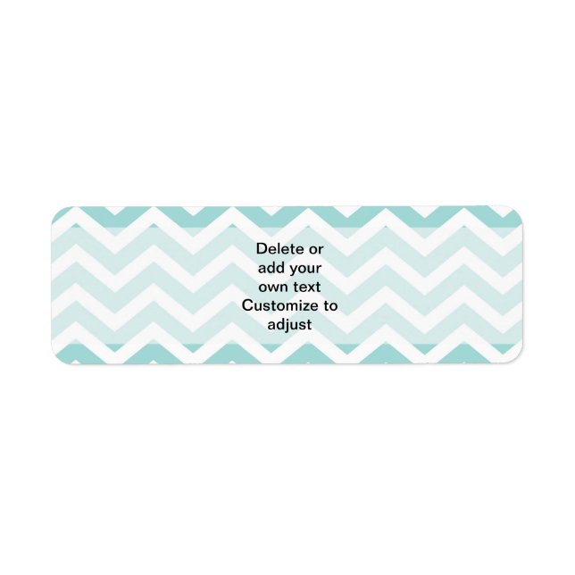 Etiqueta Patrón de chevron Aqua (Frente)