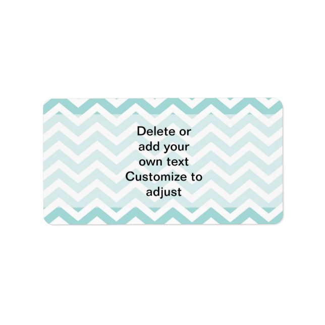 Etiqueta Patrón de chevron Aqua (Frente)