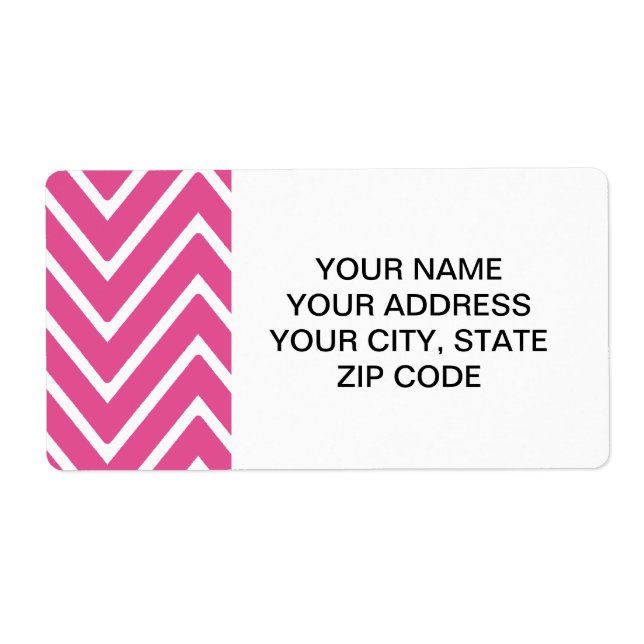 Etiqueta Patrón de Chevron rosado 2 (Frente)
