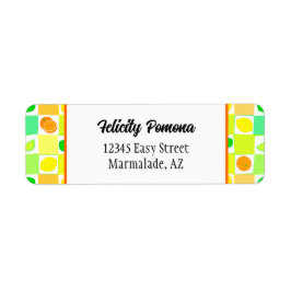 Etiqueta Patrón de cítricos de limón Naranja de cal editabl