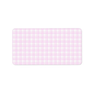 Etiqueta Patrón de comprobación de Gingham. Rosa pálido y b
