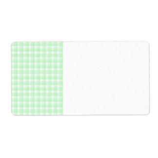 Etiqueta Patrón de comprobación de Gingham. Verde claro y b