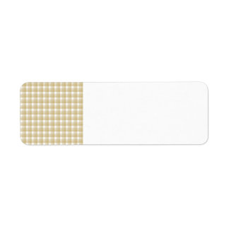 Etiqueta Patrón de comprobación marrón claro. Beige gingham