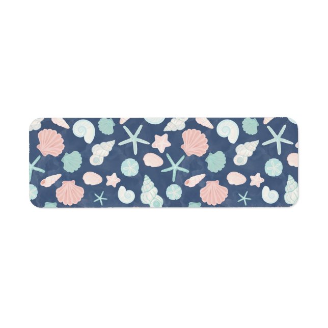 Etiqueta patrón de conchas marinas (Frente)