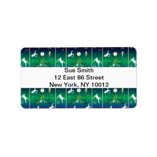 Etiqueta Patrón de copo de nieve de jugador de fútbol Navid