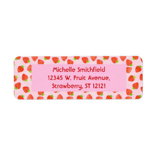 Etiqueta Patrón de crema de fresa de bonito personalizado