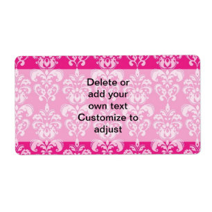 Etiqueta Patrón de damasco rosa caliente