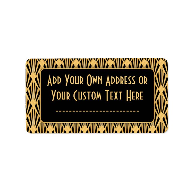 Etiqueta Patrón de diamantes geométricos Art Deco de los añ (Frente)