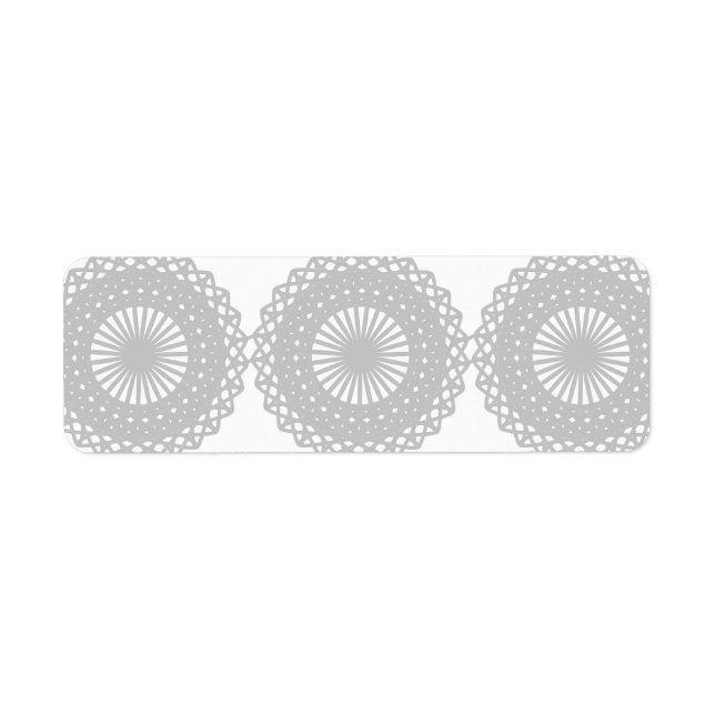 Etiqueta Patrón de diseño de encaje gris. (Frente)