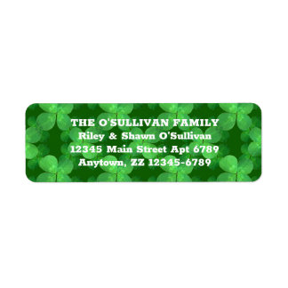 Etiqueta Patrón de encantos Verde Afortunado Irlandés Botán