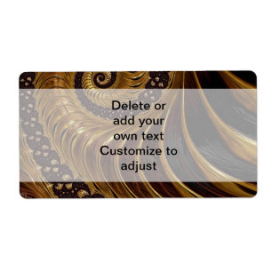 Etiqueta Patrón de espiral fractal marrón moderno