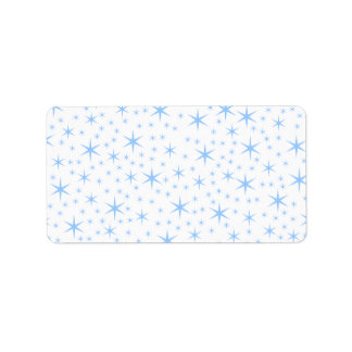 Etiqueta Patrón de estrellas azules pálidas.