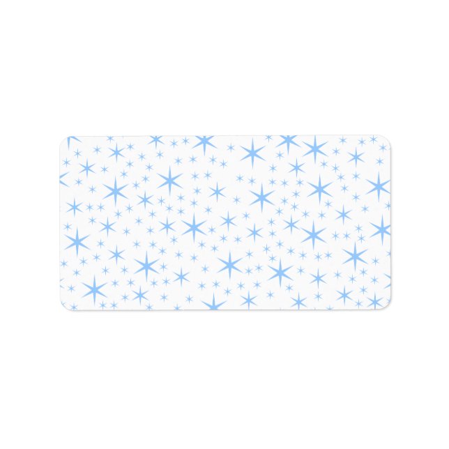 Etiqueta Patrón de estrellas azules pálidas. (Frente)