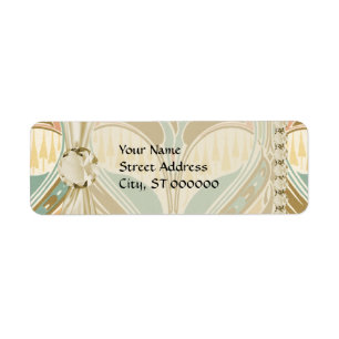 Etiqueta patrón de felicidad decorativa art nouveau
