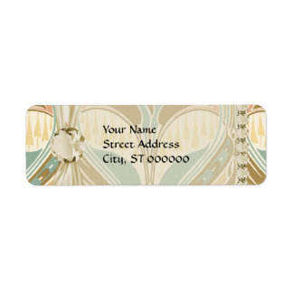 Etiqueta patrón de felicidad decorativa art nouveau