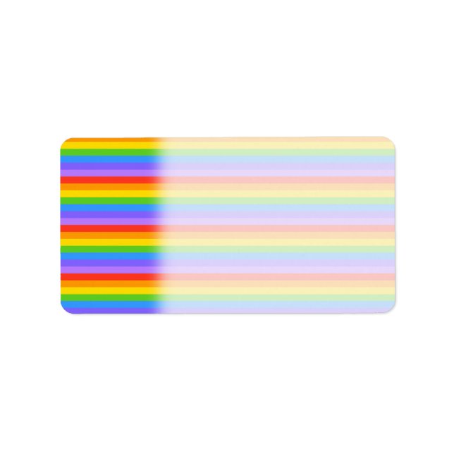 Etiqueta Patrón de franjas arcoiris. (Frente)